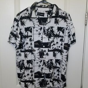 Empyre Black and White Casual Cat Print Shirt